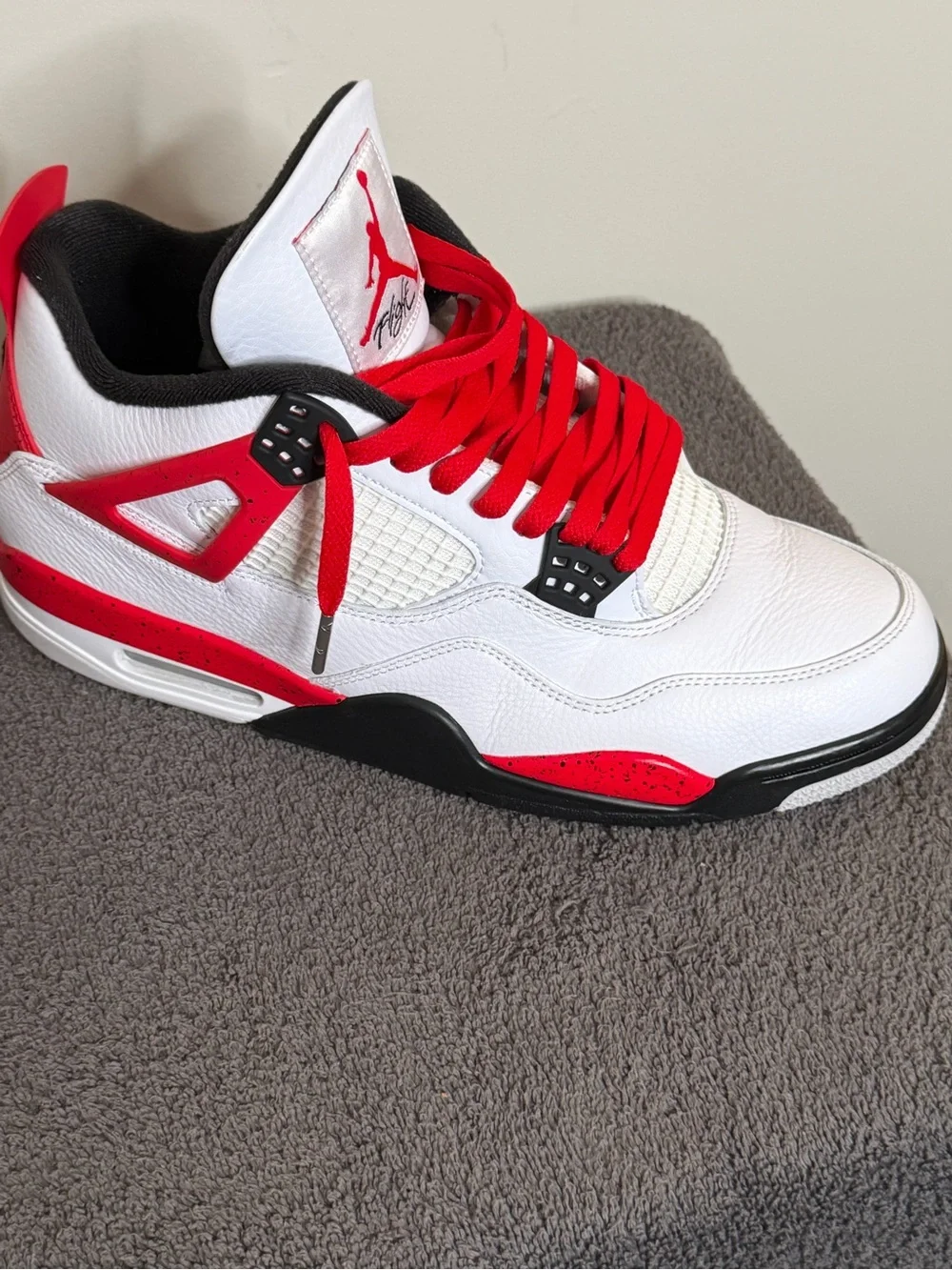 Nike Air Jordan 4 Retro “Red Cement” White Fire Red Black men’s size 11